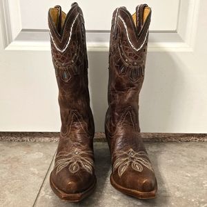 Tony Lama Women's Chocolate Rancho Snip Toes Western Boots